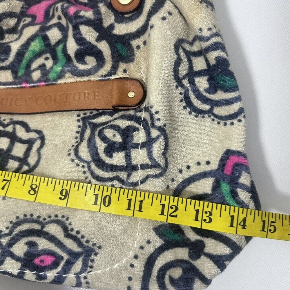 Y2K Juicy Couture Purse Womens Tote Bag Terry Cloth Large Colorful Leath… - Picture 12 of 16